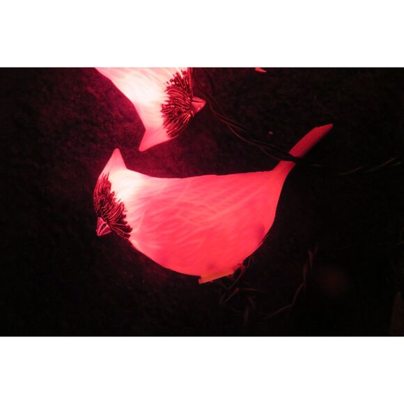 Christmas Lights  5 Blow Mold Cardinals Birds on a String of Lights - Picture 4 of 4